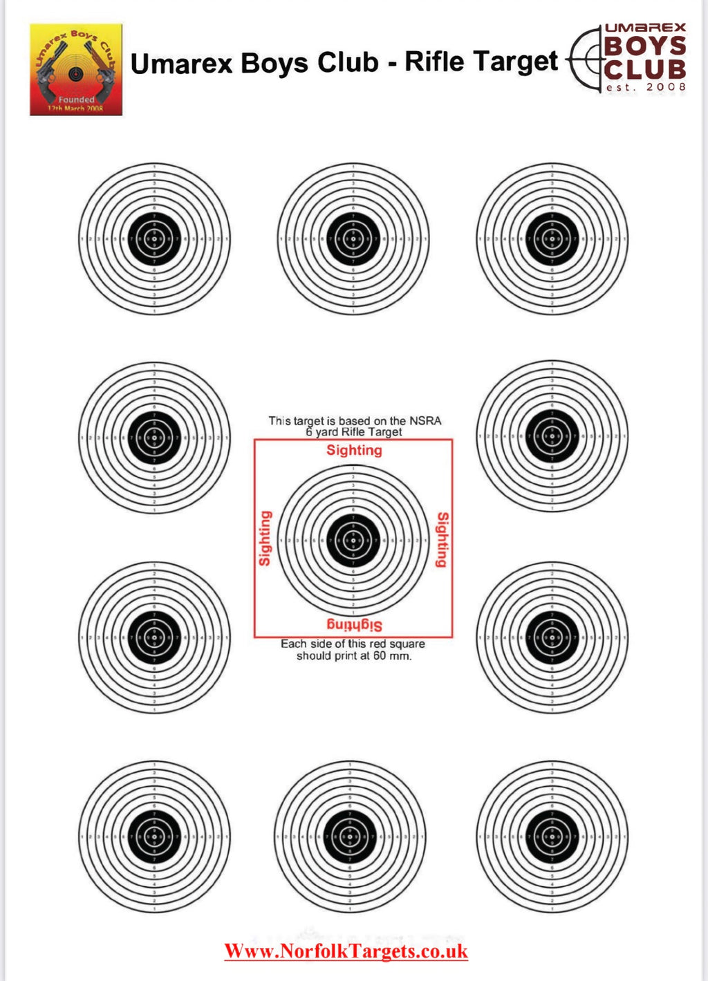 Umarex Boys Club - Rifle Target