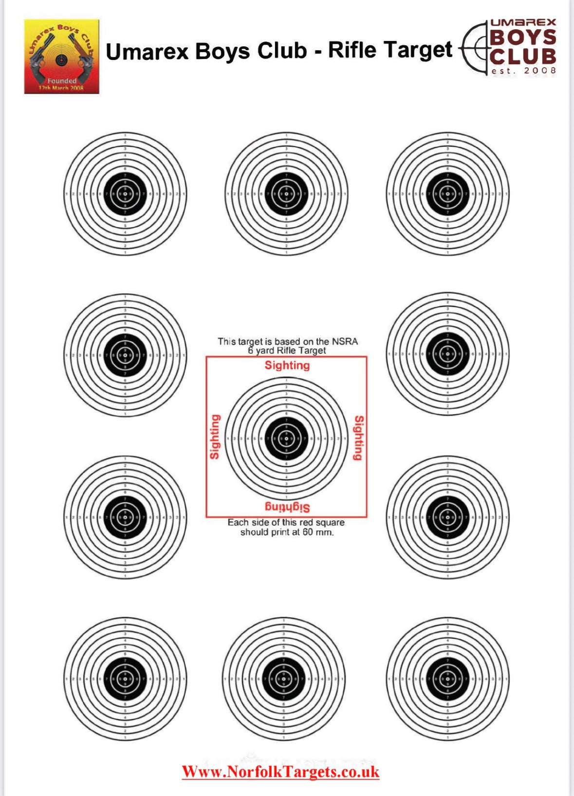 Umarex Boys Club - Rifle Target