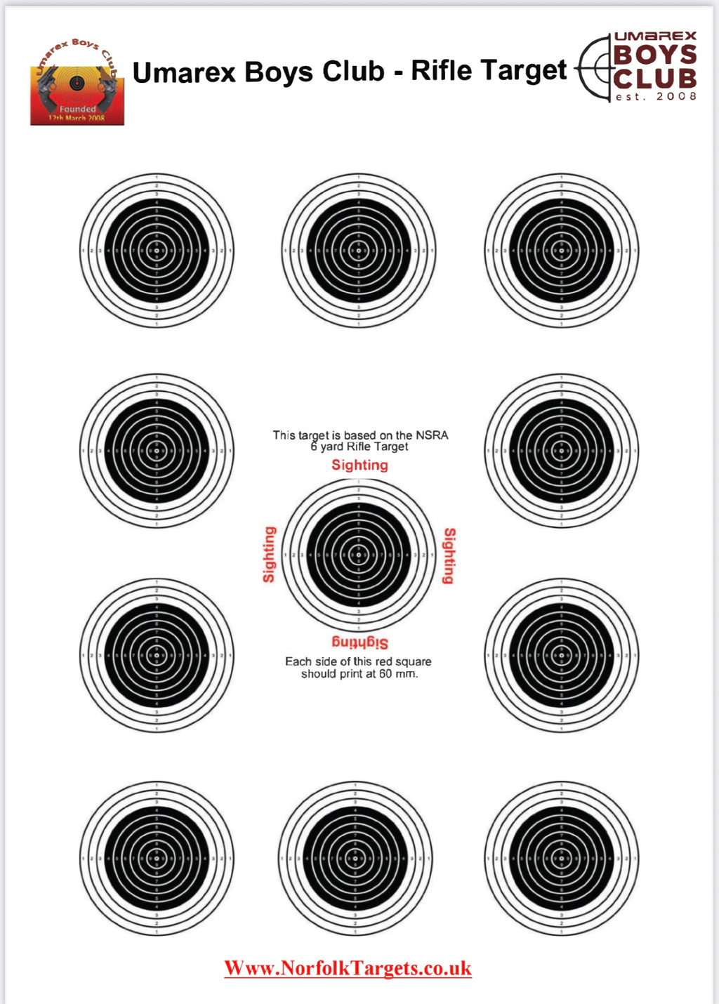 Umarex Boys Club - Rifle Target