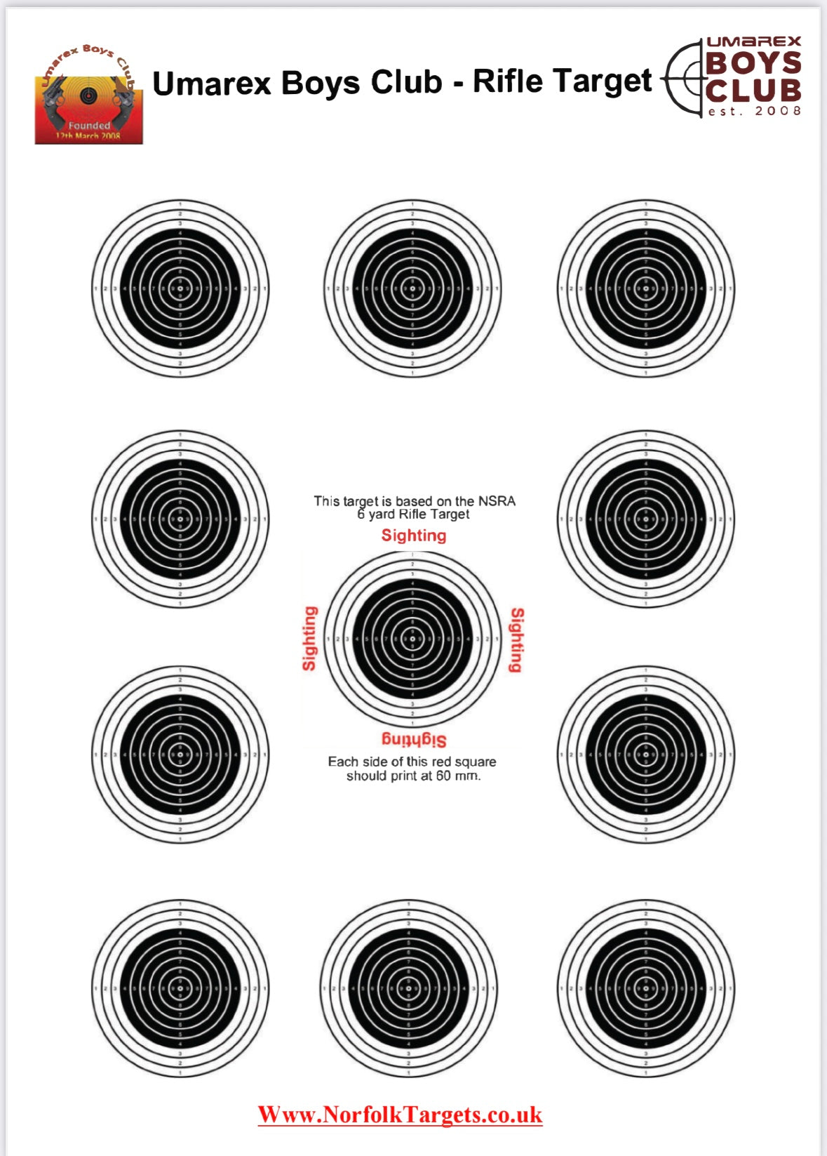 Umarex Boys Club - Rifle Target